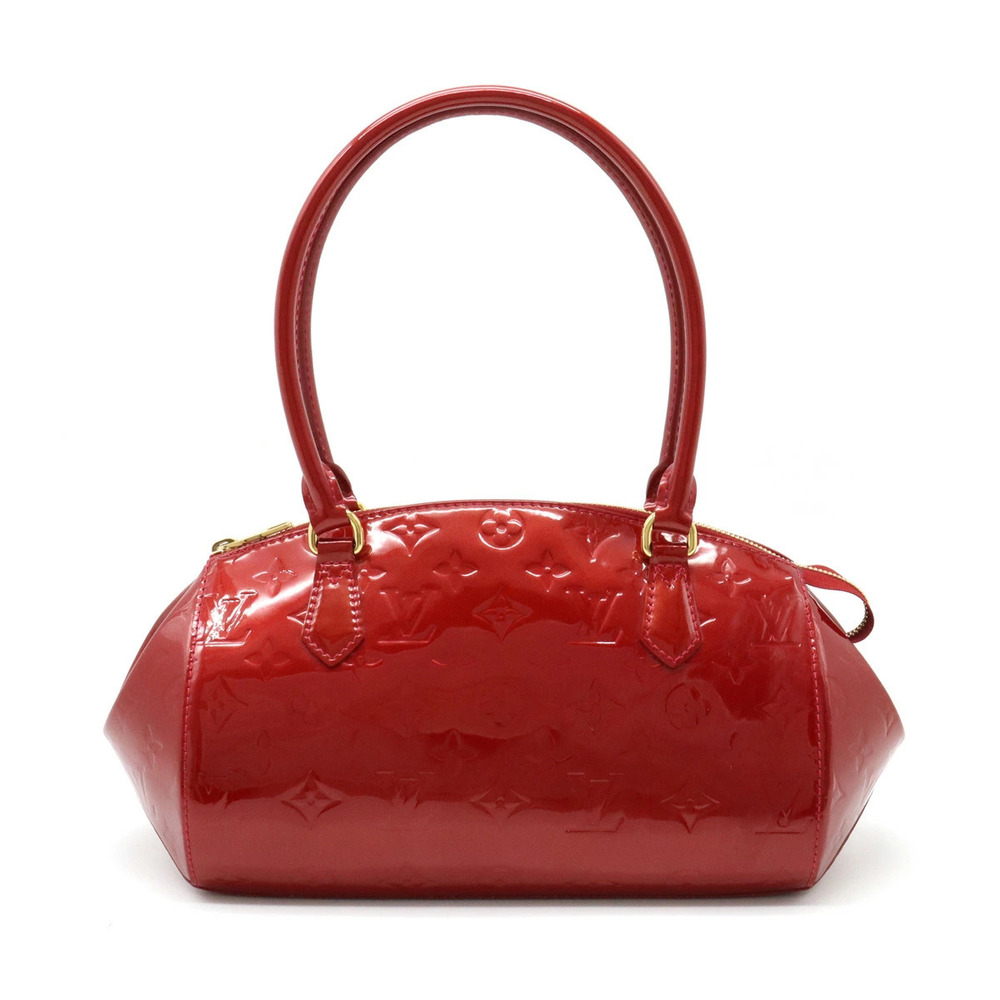 Louis Vuitton Vernis Sherwood Shoulder Bag Handbag Pomme dAmour Red